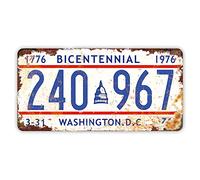 Panguru Embossed License Plate Replica, 1970's Base Design, Retro Vintage Style Prop Vanity Car Registration Tags, 12x6 Inch (Washington, D.C)
