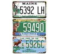 Panguru Replica Vintage License Plate, Embossed Metal Number Tags, Prop Vanity Car Registration Plates, 12x6 inch (ME+VT+NH)
