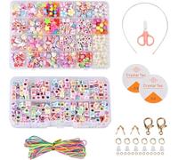 Pangutiandi Bracelet Making Kit for Girls,34 Types DIY Jewellery Kits Arts and Crafts for Kids Necklace Headband Making Gifts for Teenage Girls