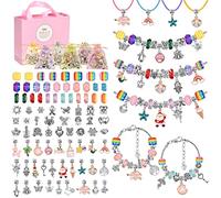 Pangutiandi Bracelet Making Kit for Girls Ages 5-12 98PCS Easter Gifts Kids DIY Jewellery Set with Beads & Gift Box Friendship Bracelet Craft Kit for Teens Girls Birthday Gifts, Christmas Gifts
