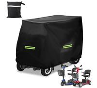 Pangutiandi Mobility Scooter Cover, Heavy Duty 420D Oxford Fabric Electric Scooter Rain Cover, Waterproof Anti-UV,Elastic Strap and Reflective Strips, 3 Buckles with Storage Bag (124 * 58 * 99cm)