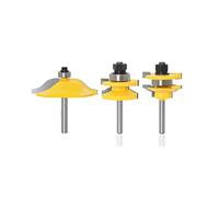 Pangyoo PYouo-best router bit 3pcs 6mm 1/4 inch Shank Big Cabinet Rail Stile Tenon Router Bit Set Door Cabinet Panel Raiser Milling Cutter Durable products (Cutting Edge Length : NO2 6mm shank)