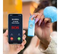 Panic Alarm Keychain, Anti-Aggression Device SOS Automatic Calling, Instant Sending GPS Position, Siren 130dB, Personal Defense and Self-Defense for Women, Children and the Elderly (Blue)