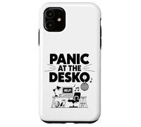 Panic At The Desk-O Funny Corporate Life Work From Home Case for iPhone 11