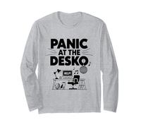 Panic at The Desk-O Funny Corporate Life Work from Home Long Sleeve T-Shirt