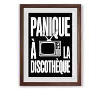 Panic at the Discotheque Retro Framed Wall Art Print A2 (59.4×42cm) Walnut, Wall Decor for Living Room, Bedroom, Office & Home, Ready to Hang, Art Gift