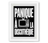 Panic at the Discotheque Retro Framed Wall Art Print A2 (59.4×42cm) White, Wall Decor for Living Room, Bedroom, Office & Home, Ready to Hang, Art Gift