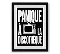 Panic at the Discotheque Retro Framed Wall Art Print A3 (42×29.7cm) Black, Wall Decor for Living Room, Bedroom, Office & Home, Ready to Hang, Art Gift