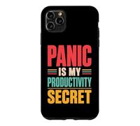 Panic Is My Productivity Secret Funny Deadline Quote Retro Case for iPhone 11 Pro Max
