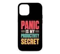 Panic Is My Productivity Secret Funny Deadline Quote Retro Case for iPhone 12/12 Pro