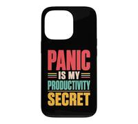 Panic Is My Productivity Secret Funny Deadline Quote Retro Case for iPhone 13 Pro