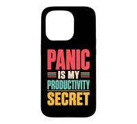 Panic Is My Productivity Secret Funny Deadline Quote Retro Case for iPhone 15 Pro
