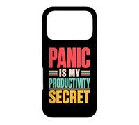 Panic Is My Productivity Secret Funny Deadline Quote Retro Case for iPhone 17 Pro