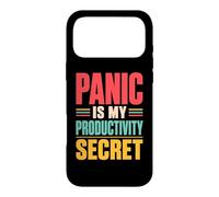 Panic Is My Productivity Secret Funny Deadline Quote Retro Case for iPhone 17 Pro Max