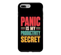 Panic Is My Productivity Secret Funny Deadline Quote Retro Case for iPhone 7 Plus/8 Plus