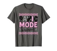 Panic Mode Is My Default Checkered Lightning T-Shirt