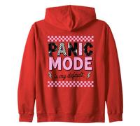 Panic Mode Is My Default Checkered Lightning Zip Hoodie