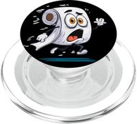 Panic Running Toilet Paper with fearful Face Costume PopSockets PopGrip for MagSafe