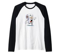 Panic Running Toilet Paper with Fearful Face Costume Raglan Baseball Tee