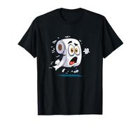 Panic Running Toilet Paper with Fearful Face Costume T-Shirt