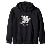 Panic Running Toilet Paper with fearful Face Costume Zip Hoodie