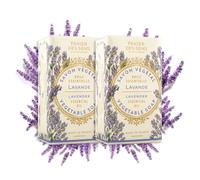 Panier des Sens Lavender Bar Soap 2x150g - Moisturizing Gentle Scented Soap Bar with Sweet Almond - 97% Natural Ingredients Made in France - Vegan Body Wash for All Skin Types