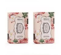 Panier des Sens Rose Soap Bar 2x200g - Shea butter natural bar soap, hand & body soap bars - Made in France 95% natural - vegan