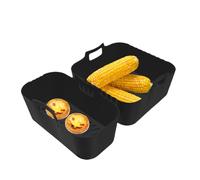 Panier Silicone Résistant À La Chaleur -Revêtement Silicone Pour Fryer Sans Huile | 2 Pieces Plateau Amovible Reusable Antiadhésif, Accessory Sécuritaire Pour Cuisson Viande Légume Snack Four