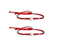 Panifio Christian Gifts for Women Men Handmade Braided Cross Black Red String Protection Bracelet Faith Wrap Bracelet Religion Jewelry, 可调节, Metal, no gemstone