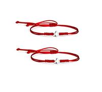 Panifio Christian Gifts for Women Men Handmade Braided Cross Black Red String Protection Bracelet Faith Wrap Bracelet Religion Jewelry, 可调节, Metal, no gemstone