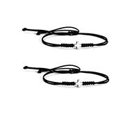 Panifio Christian Gifts for Women Men Handmade Braided Cross Black Red String Protection Bracelet Faith Wrap Bracelet Religion Jewelry, 可调节, Metal, no gemstone
