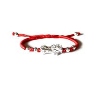 Panifio Feng Shui Red String Pixiu Bracelet for Men Women Attract Wealth and Good Luck Jewelry Pi Yao Wealth Bracelet, Metal, no gemstone