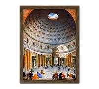 Panini Interior Pantheon Rome Monumant Painting Large Framed Art Print Poster Wall Decor 18x24 in