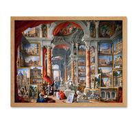 Panini Modern Rome Monuments Allegory Painting Art Print Framed Poster Wall Decor 12x16 inch