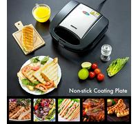Panini Press Healthy Grill Non-Stick Powerful Toaster Toast Sandwich Maker 750W