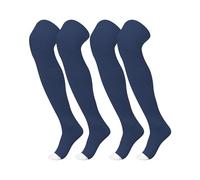 Panitay 2 Pairs High Football Socks Sport Multiple Sizes over the Knee Baseball Socks Extra Long for Boys Girls Women Men, Blue and White, XL