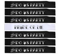 Panitay 7 Pcs Hen Party Sash Bride or Die Bachelorette Party Decorations 1 White Bride or Die Sash 6 Black Till Death Do Us Party Sash for Bridal Shower Wedding Hen Engagement, MEM-PANITAY-798