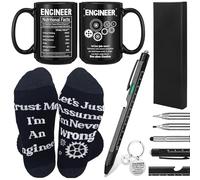 Panitay Engineer Gifts Set for Men Includes 9 in 1 Multitool Pen 20oz Engineer Nutritional Facts Tumbler Engineer Keychain Socks Gadgets for Christmas Boyfriend Men Father Grandpa Gift Ideas