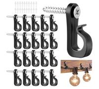 PANITOREER 20 Pcs Screw-in Hooks for Outdoor String Lights, Q-Hanger Hooks Heavy Duty Light Hooks Outdoor String Light Clips Hangers for Hanging Plants, Christmas Decor and String Lights