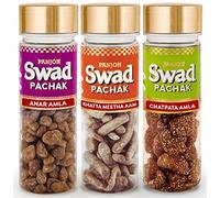 PANJON SWAD Amla Anar, Chatpata Amla & Khatta Meetha Aam Papad (Candy Mouth Freshener), 365g, White, 3 Count (Pack of 1)