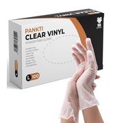 PANKTI Clear Vinyl Gloves, packaging may vary - 100 Count - Clear (100, Large)