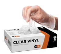 PANKTI Clear Vinyl Gloves - Powder Free & Latex Free - Clear Disposable Gloves for Medical, Cooking, Cleaning, Multi Use (M, 100)