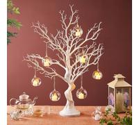 Panlaolao 33 Inch White Easter Tree Centerpiece - Spring Wedding Table Decor with Manzanita Branches for Easter, Birthdays， Reusable Holiday Display with Easy Assembly, Party Decoration