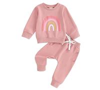 PanLidapan Toddler Baby Girl Spring Tracksuit Outfit Long Sleeve Tops Daddy’s Girl Letter Elastic Waist Drawstring Trousers Sweatsuit 2Pcs Set (Pink1, 3-6 Months)