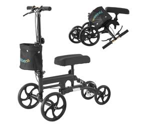 PANLOVA - Knee Scooter - Mobility Scooters Walkers - Adjustable Medical Folding Leg Knee Walker - Folding Scooter - Storage Bag - Knee Walker - Broken Leg Support - Black - Adult-9257BL
