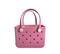 PanManner Small Rubber Beach Bag, Waterproof Rubber Tote Bag, Lightweight Travel Handbag, All Purpose EVA Beach Tote, Pink, Beach Bag