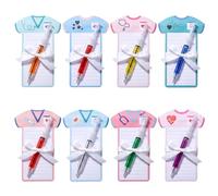 PANMAY 8 Sets Nurse Pens and Cute Sticky Notes Set Deals for Nurses Black Fake Needle Pen Medical Themed Sticky Note Syringe Pens Gift for Nurses and Doctors
