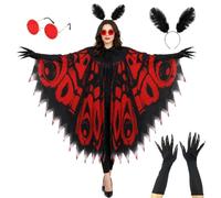 PANMAY Butterfly Costume Women's Moth Wings Cape Sunglasses Headband Gloves for Party Costume Cosplay Fancy Dress