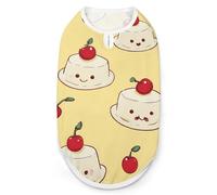 Panna Cotta Cakes with Cherries Dog Shirts Pet Costmes Sleeveless Puppy Tank Cat Clothes Top Vest
