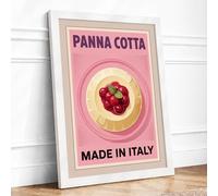 Panna Cotta Made in Italy Minimalist Framed Wall Art Print A2 (59.4×42cm) White, Wall Decor for Living Room, Bedroom, Office & Home, Ready to Hang, Art Gift